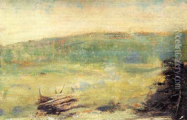 Landscape at Saint-Ouen Oil Painting - Georges Seurat