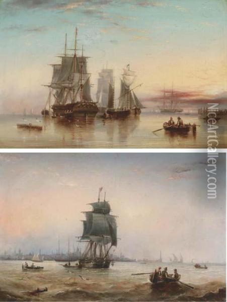 Shipping On The Humber Oil Painting - Henry Redmore