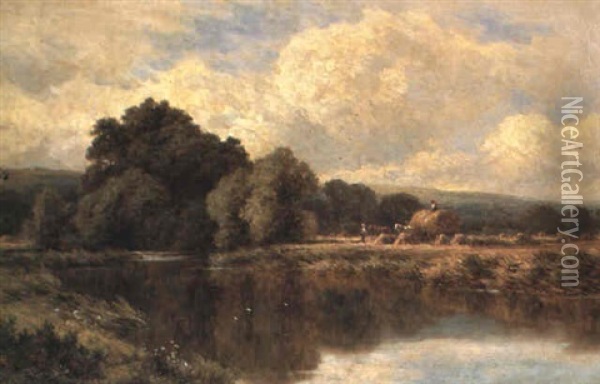 At Chertsey On Thames Oil Painting - Henry H. Parker