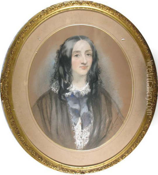Portrait Of Mrs Arabella Montagu Wyatt Oil Painting - George Landseer