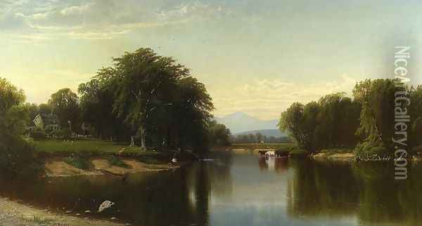 Saco River, New Hampshire Oil Painting - Alfred Thompson Bricher