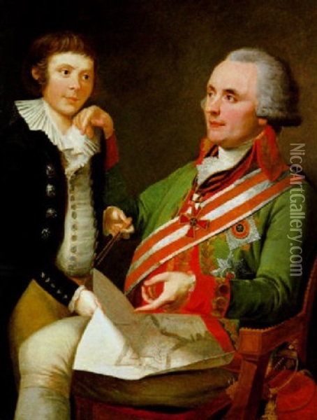 Portrat Platon Alexandrowitsch Zuboff Als Chef Des Kadettenkorps Oil Painting - Johann Baptist Lampi the Younger