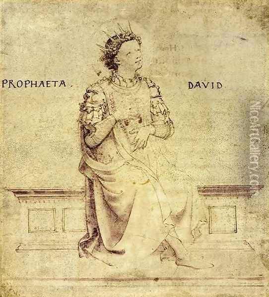 King David Playin a Psaltery 1430 Oil Painting - Angelico Fra