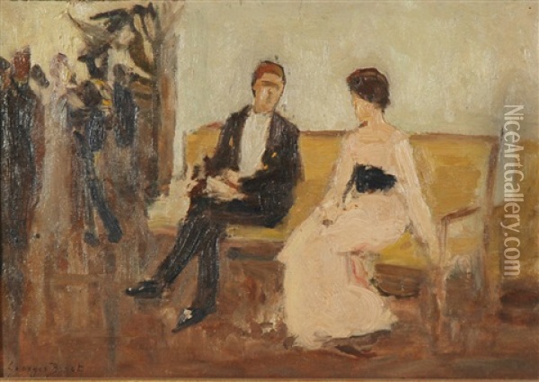 Conversazione Oil Painting - Georges Jules Ernest Binet