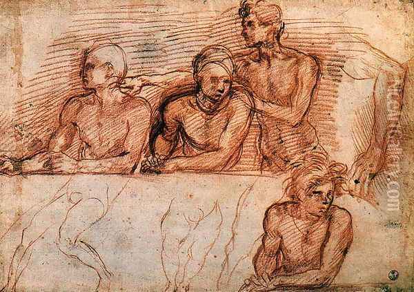 Last Supper (study) 1520 Oil Painting - Andrea Del Sarto