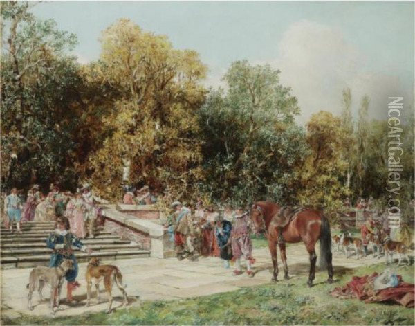 Fiesta Campestre (fete Champetre) Oil Painting - Francisco Domingo Marques