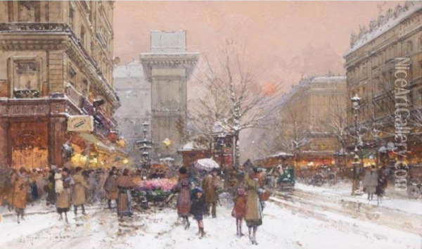 La Porte St Denis Oil Painting - Eugene Galien-Laloue