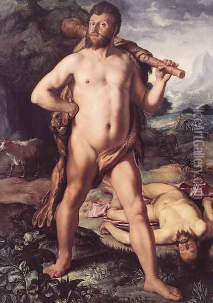 Hercules and Cacus 1613 Oil Painting - Hendrick Goltzius
