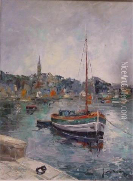 Port En Normandie Oil Painting - Jourcin