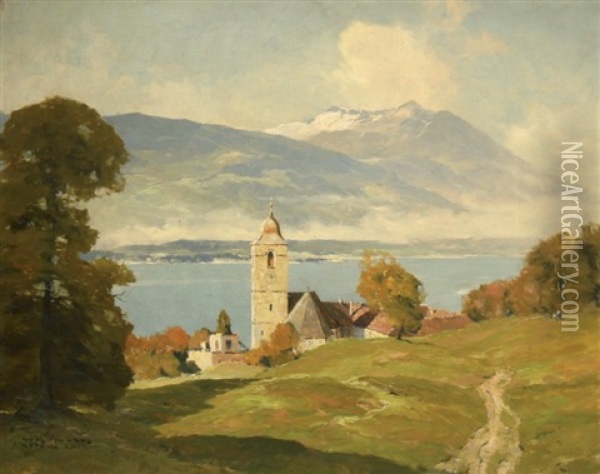 Paysage De Lac En Baviere Oil Painting - Hans Maurus