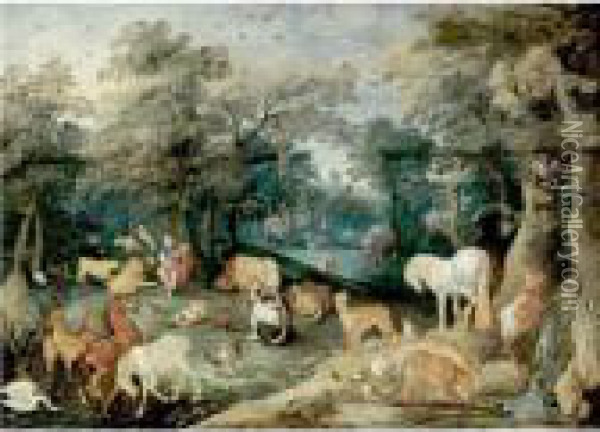 Orpheus Playing To The Animals Oil Painting - Jan Brueghel the Younger