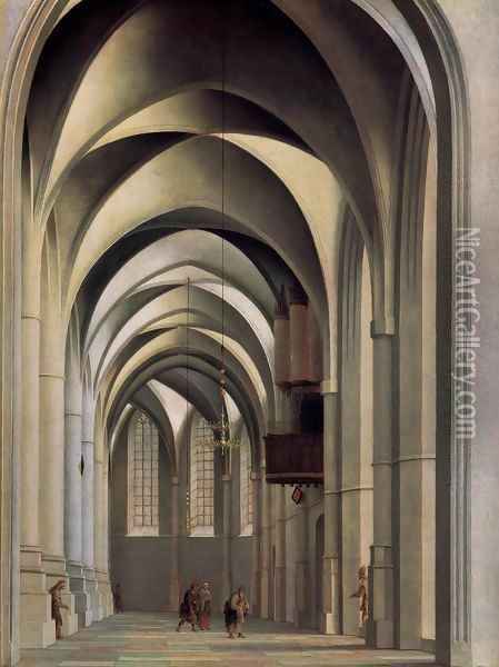 Choir of St. Bavo, Haarlem Oil Painting - Pieter Jansz Saenredam