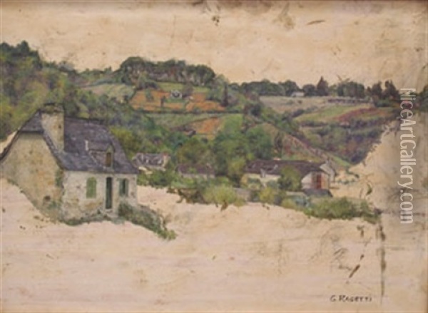 Village Breton Oil Painting - Georges Rasetti