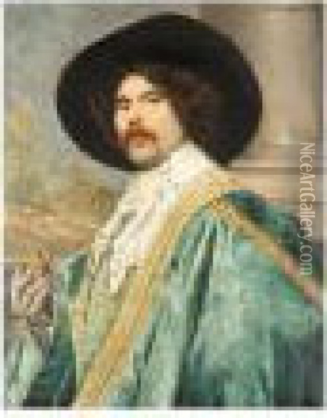 The Cavalier Oil Painting - Ferdinand Victor Leon Roybet
