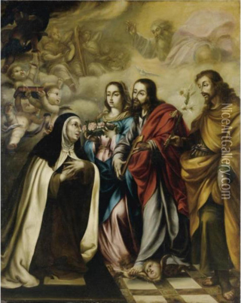 The Vision Of Saint Catherine Of Siena Oil Painting - Juan De Valdes Leal