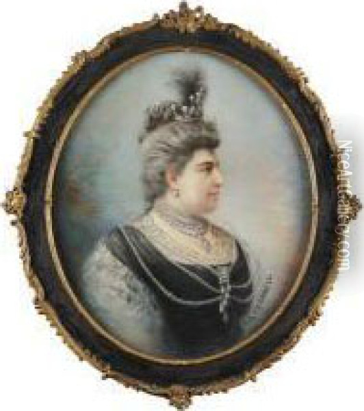Portrait De La Comtesse De Talleyrand-perigord Oil Painting - Friederike Emile August O'Connell