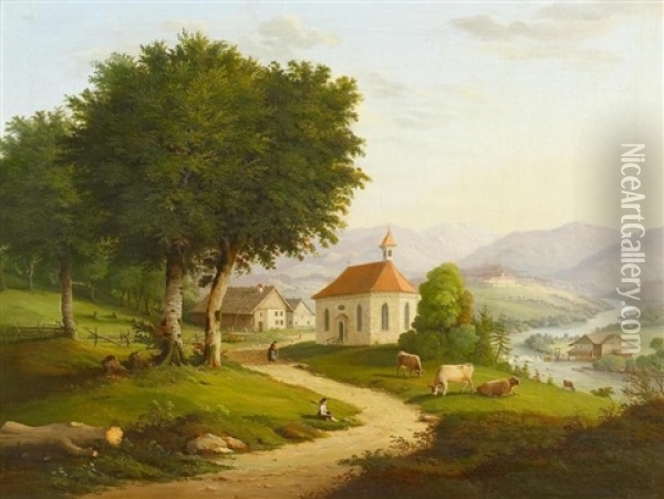 Partie Im Salzburger Land Oil Painting - Balthasar Wichmann