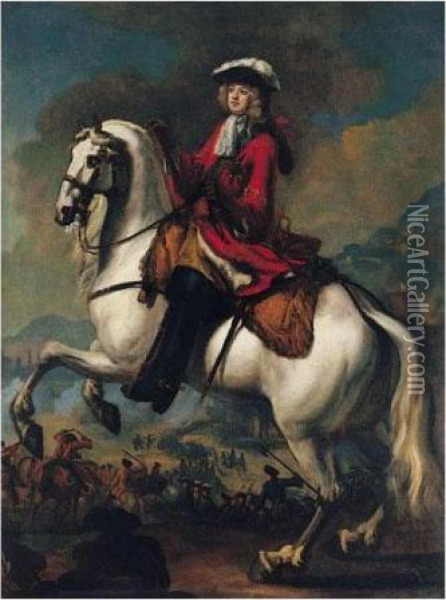 Equestrian Portrait Of John Churchill, 1st Duke Of Marlborough Oil Painting - Jan Wyck