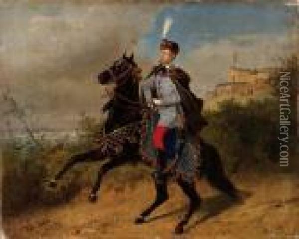 Ritratto Di Generale A Cavallo Oil Painting - Wilhelm Richter