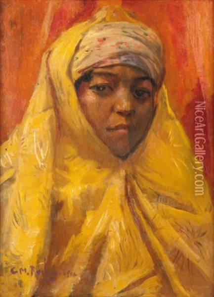 Portrait De Jeune Femme Oil Painting - Georges Antoine Rochegrosse