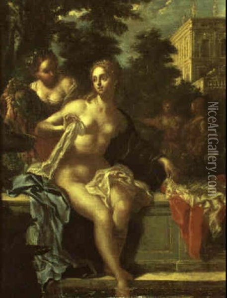 Bathsheba At Her Toilet Oil Painting - Jacopo Cestaro