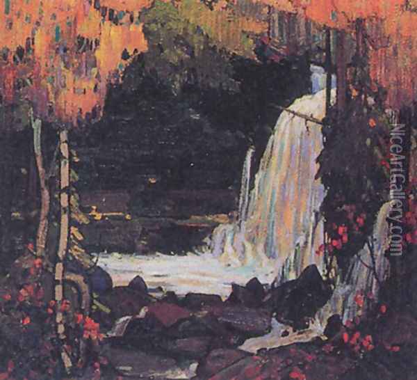 Woodland Waterfall Oil Painting - Tom Thomson