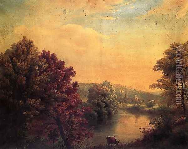 View on Mohawk from Frankford Road Oil Painting - Manneville (Elihu Dearing) Brown