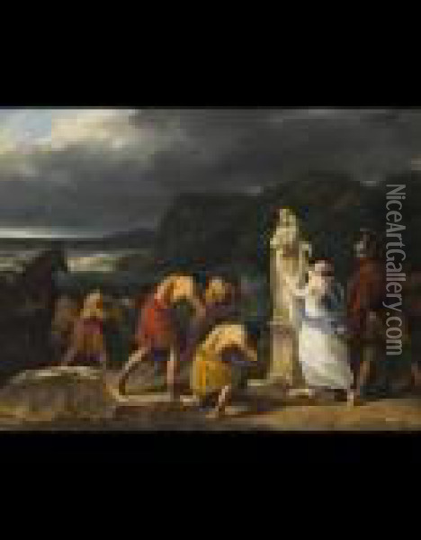 Les Chretiens Oil Painting - Jacques Louis David