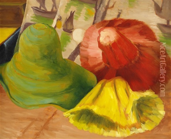 Stilleben Med Hattar Oil Painting - Gunnar Loeberg