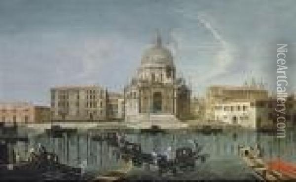 The Grand Canal With Santa Maria Della Salute, Venice Oil Painting - Gabriele Bella