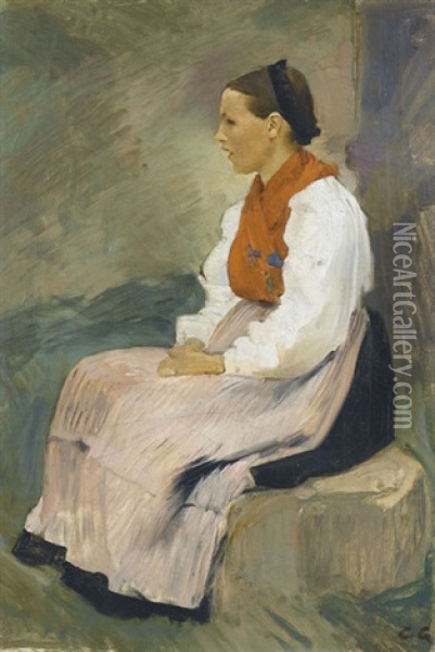 Femme Du Hasli Oil Painting - Charles Giron