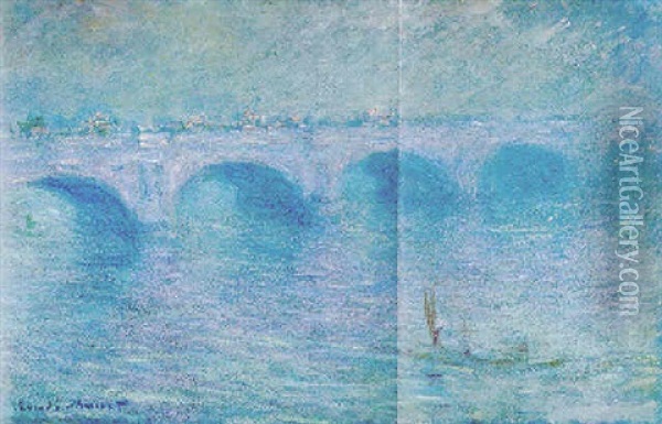 Waterloo Bridge, Brouillard Oil Painting - Claude Monet