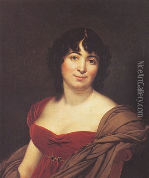 Portrait De Madame De Prony Oil Painting - Anne-Louis Girodet de Roucy-Trioson