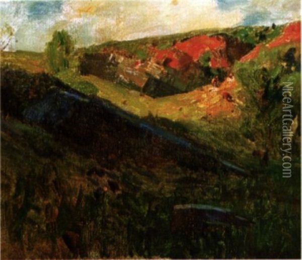 Pennsylvania Quarry Oil Painting - William Langson Lathrop