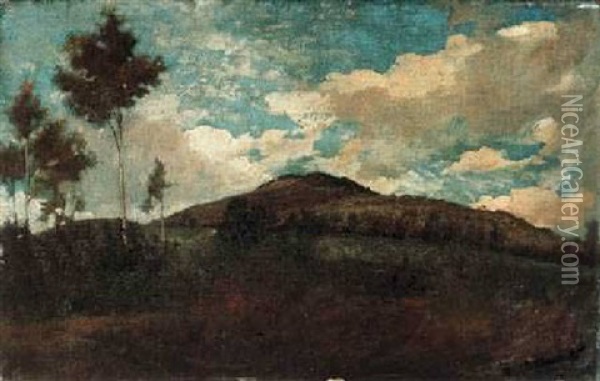 Italian Landscape Oil Painting - Giovanni Costa