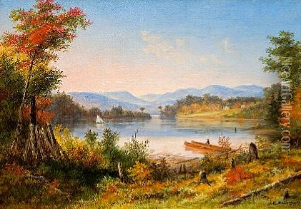 The Narrows, Lake St. Charles Oil Painting - Cornelius David Krieghoff
