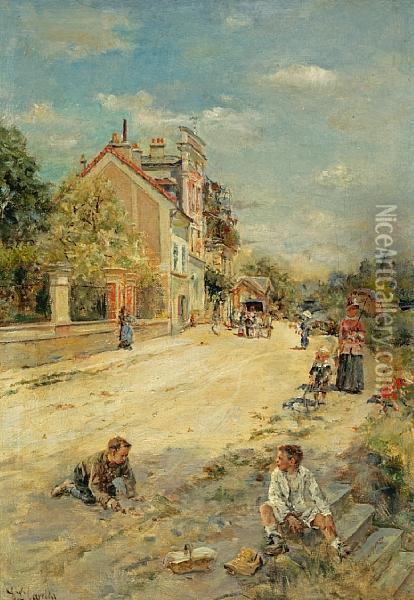 La Route Du Village Oil Painting - Eduardo Leon Garrido