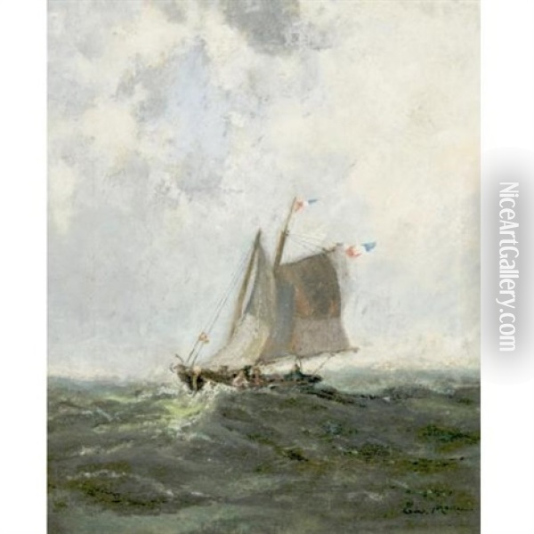 Dutch Fishing Schooner Oil Painting - Edward Moran
