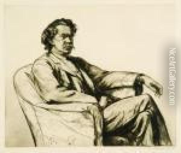 Portrait Of William Burton Oil Painting - Francis H. Dodd