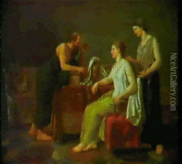 La Lezione Di Socrate Oil Painting - Jacques Berger