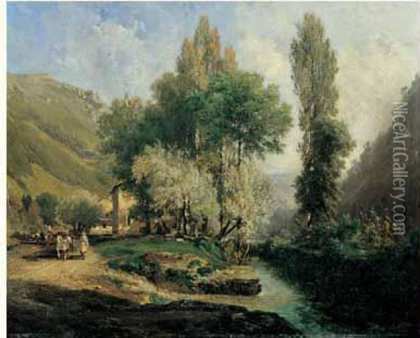 Saint-rambert-en-bugey Oil Painting - Alexandre Rene Veron