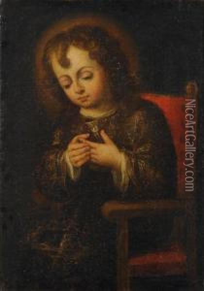 Le Christ Enfant Blesse Par Une Epine Oil Painting - Francisco De Zurbaran