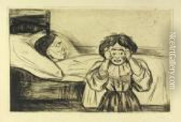 Die Tote Mutter Und Das Kind Oil Painting - Edvard Munch