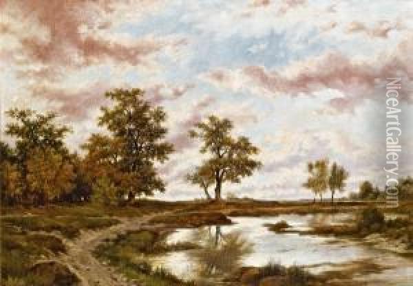 Landschaft Mit Weiher Oil Painting - Hugo Darnaut