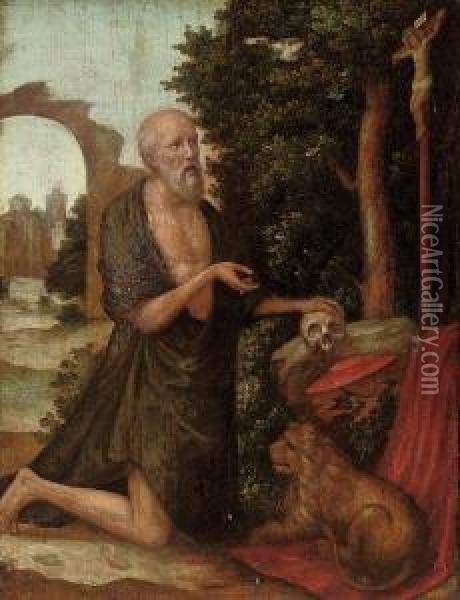 The Penitent Saint Jerome Oil Painting - Lucas van Valckenborch