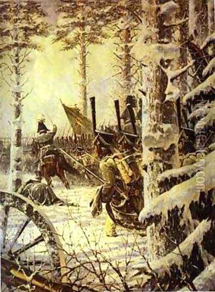 Bayonet Charge 1887-1895 Oil Painting - Vasili Vasilyevich Vereshchagin