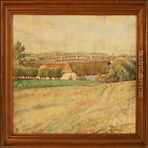 Scenery With A Farm Oil Painting - Fritz Syberg