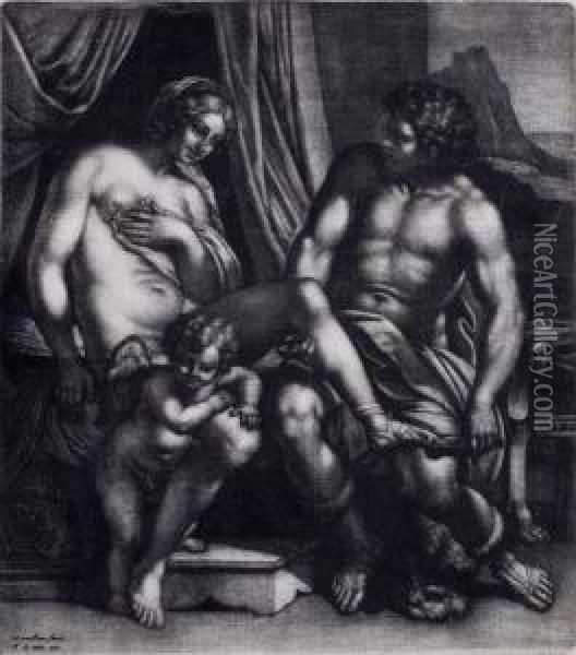 Hercules And Omphale Oil Painting - Wallerand Vaillant