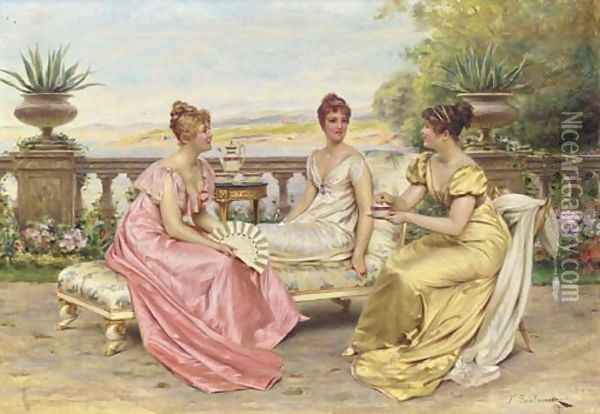 An Idle Afternoon Oil Painting - Charles Joseph Frederick Soulacroix