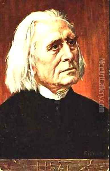 Portrait of Franz Liszt Hungarian composer and pianist Oil Painting - Albert Eichhorn